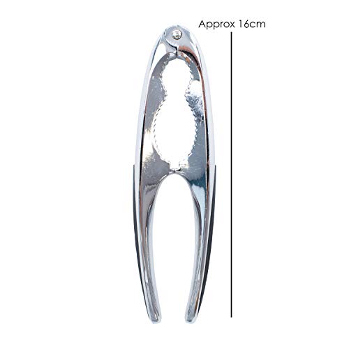 TRIXES Nutcracker - Walnut Nut Cracker Opener with Rubber Grips - Heavy Duty Metal Nut Crackers - Non Slip - Seafood Shell Cracker - Silver Chrome - Image 4