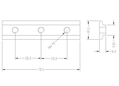 10 Stück Nutenstein für Airlineschienen 3xM6 Stahl verzinkt Fitting | Befestigung für diverse Anwendungen