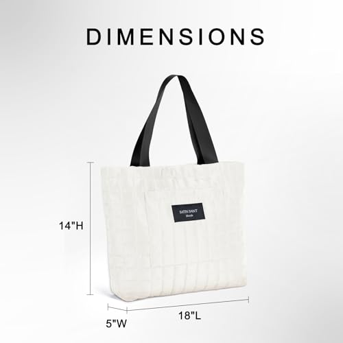 Image of SATINSAINT Large Tote Travel Bag for Women, Lightweight Quilted Carry-All Shoppers Tote for Travel, Work, Gym and Casual Use
