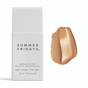 Summer Fridays Sheer Skin Tint – Tinted Moisturizer with Hyaluronic Acid – Helps Diminish Uneven Skin Tone – Sheer to Light Coverage – Shade 4.5 – Medium with Cool Peach Undertones (1 Fl Oz)