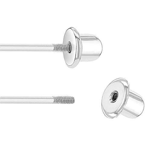 Rhodium Plated Plain Small Cross Safety Screw Back Earrings For Toddlers & Little Girls - Religious Tiny Cross Earrings For Young Girls Perfect For Christening Or Baptism #TOP3