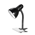 V- Light Black Adjustable Desk Lamp with Heavy Duty Clamp Clip, Flexible Gooseneck Lamp, Bed Light, Reading Lamp, or Study Light, 14 inches