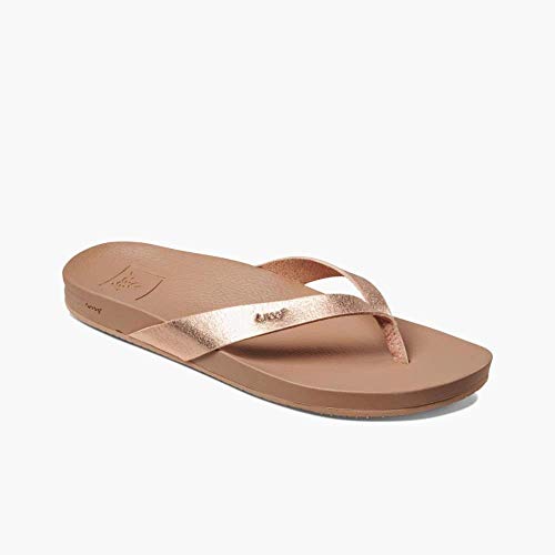 Reef Women's Sandals Cushion Bounce Court | Vegan Leather Flip Flops Straps |