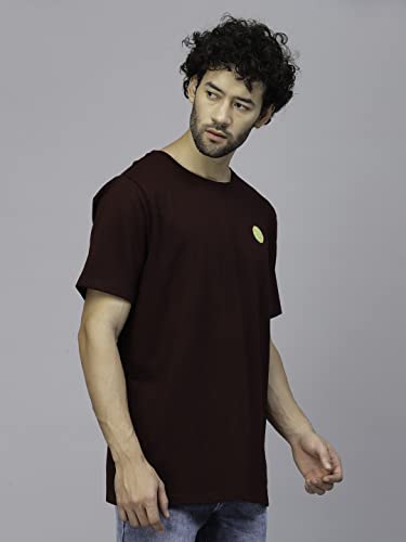 Image of Rigo Back Printed Half Sleeves Round Neck Oversized T-Shirt for Men | Drop Shoulder T-Shirt for Men | Loose Baggy Fit T-Shirt for Men