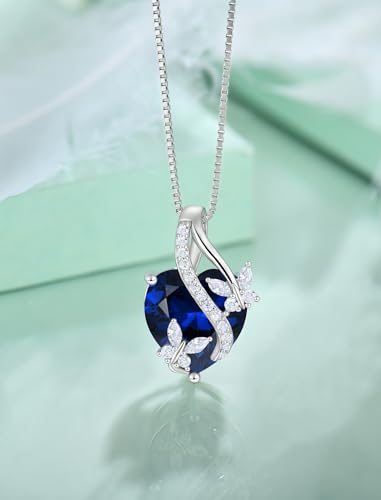 Butterfly Necklaces for Women Sterling Silver Infinity Heart Pendant Birthstone Jewelry Gift with 14k Yellow Gold/Rose Gold Plated4