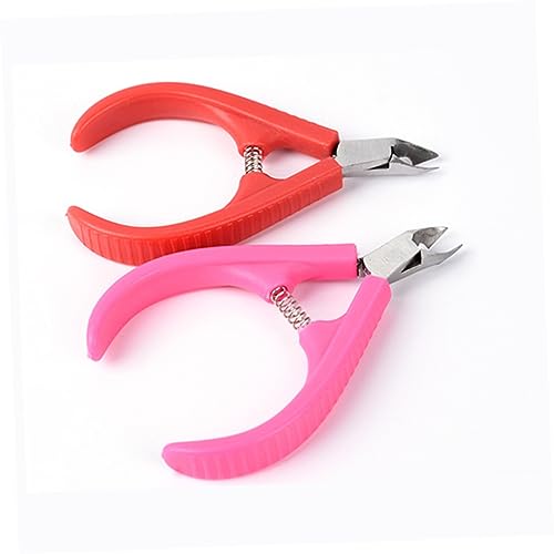 FOYTOKI 2pcs Nail Cuticle Nipper Plastic Handle Nail Art Tool Cuticle Trimmer Professional Remover for Home