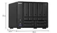 QNAP TS-h973AX-8G 9 Bay Quad-Core QuTS hero NAS-Gehäuse, unterstützt U.2 NVMe SSD und 10GbE/2,5GbE Konnektivität – Ansicht 6