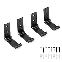 ERWEY Coat Hooks Folding, 4Pcs Foldable Hooks for Hanging Coat, Aluminum Alloy Wall Hooks, Wall Mounted Coat Rack for Hanging Bags, Hat, Towel, Keys, Black