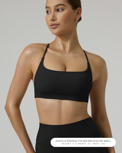 Image of PAVOI ACTIVE Open Back Strappy Yoga Workout Bras for Women - Low Support Criss-Cross Sports Gym Bra Removable Pads - FlexFlow
