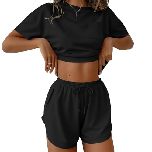 Image of Ekouaer Womens Pajama Sets Sexy Lounge Sets Side Split Short Pj Sets Cute Pjs 2 Piece Comfy Sleepwear Loungewear