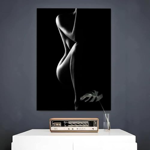 Toile art mural femme moderne premium LIFKNVN tableau de décoration silhouette 40x60cm