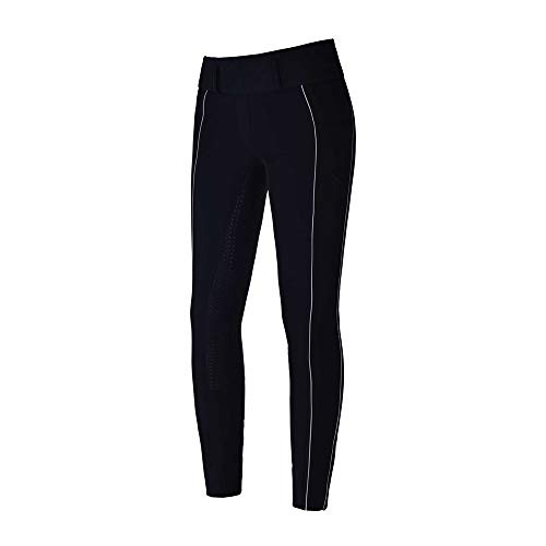 Pantalon d'équitation femme Kingsland Karo bleu marine à fines rayures