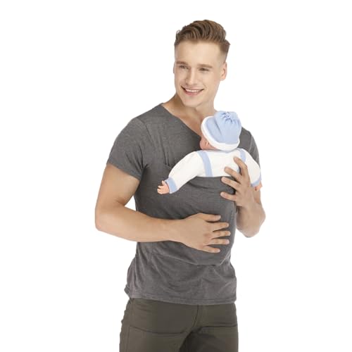 Image of Dad and Mom Kangaroo Carrier Shirt Mens Top Women's Slim Tee Versatile Use Convenient Pockets T-Shirt