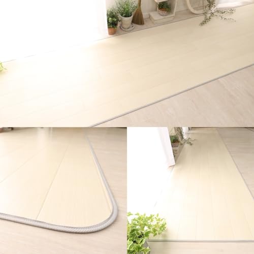 グラムスタイル 廊下敷き カーペット 80x200cm 厚み1.8mm 撥水 防汚 抗菌 防臭 防炎 オーダーメイド 木目 ホワイト [5]