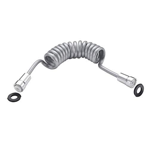 Manguera de ducha de repuesto universal, manguera de PVC flexible de 200 cm, conector de acero inoxidable, diseño de resorte para una fácil instalación