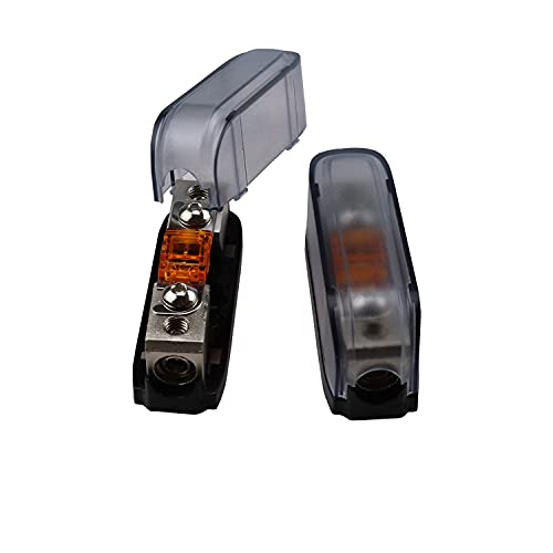 Zookoto 2 Pcs 40A Mini Afs Inline Fuse Holder 4/8 Gauge In 4/8 Gauge Out Fuse Block 40A For Car Audio #TOP2