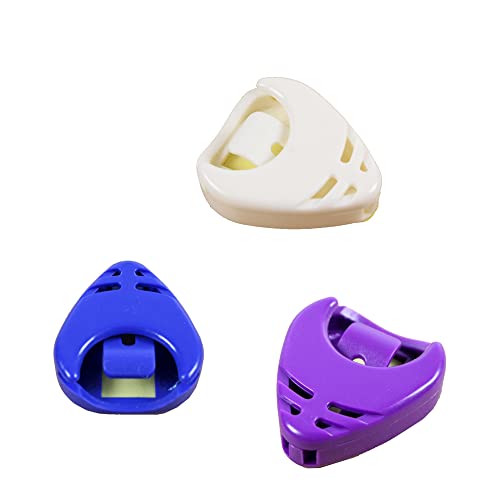 Rayzm Lot de 3 supports en plastique pour médiators de guitare, blanc, bleu et violet - Les Beatles, Paul McCartney, John Lennon, RIngo Starr, George Harrison Rayzm Lot de 3 supports en plastique pour médiators de guitare, blanc, bleu et violet