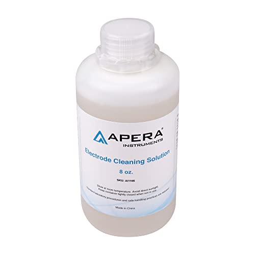 Apera Instruments Electrode Cleaning Solution 8oz. Bottle for pH/ORP/Conductivity Probe Cleaning