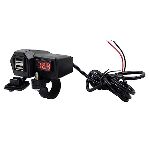 12V Motorcycle Waterproof USB Charger Power Adapter LED Voltmeter With ON OFF Switch For Mobile Phone Tablet