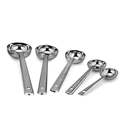 Image of Stainless Steel 5 Size Ladle Serving Spoon Set | Heavy Duty Cooking & Serving Spoon for Kitchen Use (Pack of 5)
