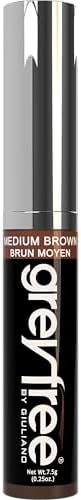 Hair Mascara Root Touch-Up for Gray Hair | Precision Hairline Concealer for Brows & Beard (MEDIUM BROWN)