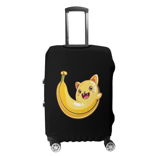 Happy Banana Cat Luggage Cover Suitcase Cover Protector Anti-scratch Travel Suitcase Wrap for Unisex M4