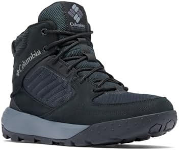 Columbia Mens Portlander Waterproof Hiking Boot, Black/Titanium Grey Steel, 10