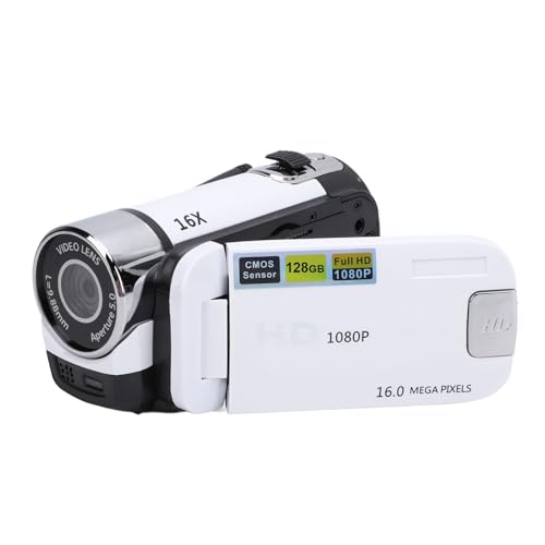 Caméra Vidéo 1080P en ABS Blanc Léger avec Fonction Filigrane Date