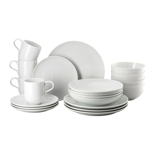 Rosenthal Joyn - Juego de vajilla de porcelana blanca de 20 piezas para decoración de fiestas, acabado de alta calidad, apto para lavavajillas y microondas Rosenthal Joyn - Juego de vajilla de porcelana blanca de 20 piezas para decoración de fiestas, acabado de alta calidad, apto para lavavajillas y microondas