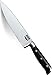 Utopia Kitchen 8 inch Chef Kitchen Knife Cooking Knife Carbon Stainless Steel with Sheath and Ergonomic Handle Chopping Meat for Professional Use Black