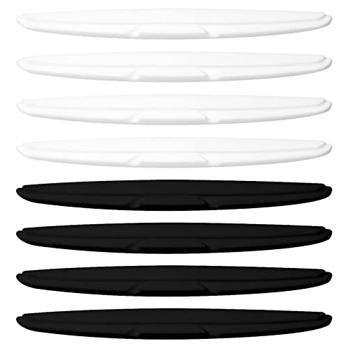 Pinsheng 8 Pezzi Protezione Paraurti Anti collisione, Universal Car anteriore posteriore angolo paraurti guardia protector, Strisce protettive in gomma per paraurti per Auto(Nero&bianco)