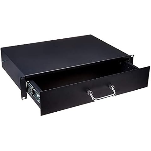 CNAweb 2U 19 Inch Rackmount Storage Drawer Box for IT Network Data Cabinet Cover