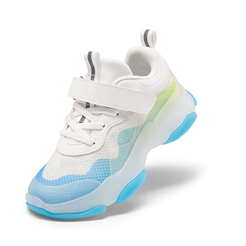 Dream Pairs Girls Boys Toddler Slip-On Sneakers Lightweight Breathable Little Kid Walking Shoes White/Blue Size 3 Little Kid Sdfs2316K #TOP18