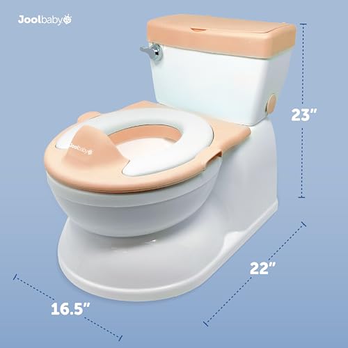 Real Feel 2-in-1 Potty with Wipes Storage, Flushing Sounds & Disposable Liners - Realistic Toilet - Easy to Clean & Assemble - Jool Baby (Pink) - Thumbnail 3