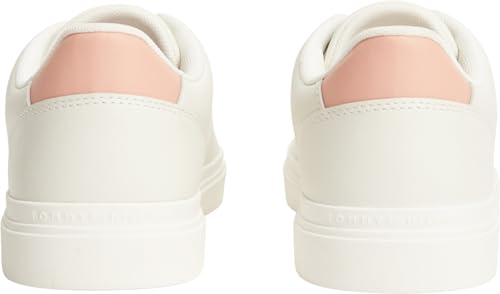 Tommy Hilfiger Damen Cupsole Sneaker Feminine aus Leder, Elfenbein (White/Porcelain Pink), 38 – Ansicht 4
