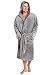 Produktbild CityComfort Herren Morgenmantel Super weich Herren Fleece Robe mit Kapuze Roben Bademantel warm und kuschelig (Hell Grau, XXL)