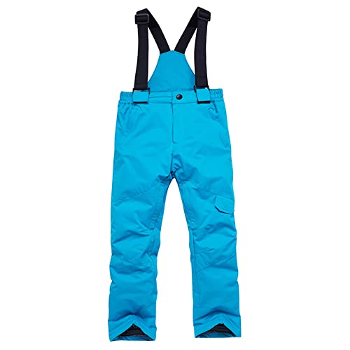 Jueshanzj Ski pants outdoor sports warm snow clothing children's section pants Light blue 2XL