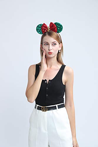 Image of FANYITY Mouse Ears, Sequin Mouse Ears Headband for Boys Girls Women Halloween Birthday Party