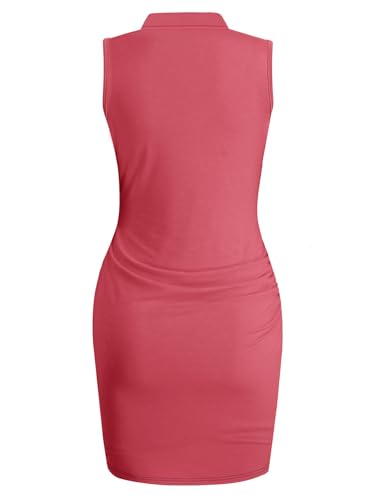 Image of AUXDIO Women Summer Bodycon Dresses Casual Tank Sleeveless Ruched Wrap 2026 Party Club Mini Dress