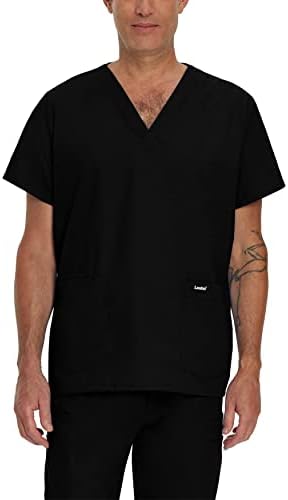 Landau Essentials Relaxed Fit 5-Pocket V-Neck Scrub Top for Men 7489