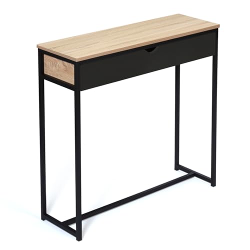 IDMarket - Consola 1 cajón Negro Boston Diseño Industrial