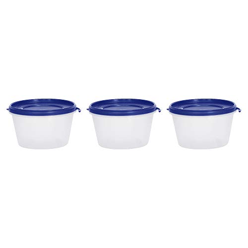 Image of Cutting EDGE Nesterware 750ml Stackable Container (Set of 3, Dark Blue) | BPA-free plastic, stackable design, leak-proof, kitchen storage, pantry, fridge, meal prep, reusable, travel use