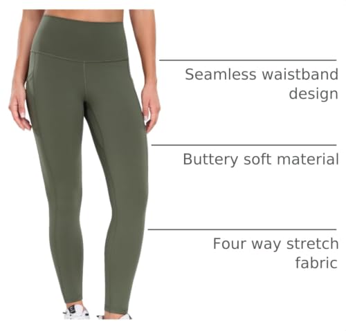 Image of Colorfulkoala Essential 7 /8 Leggings with Pockets | Yoga Pants for Women, Buttery Soft, Tummy Control, Workouts, Pilates, Casual, Gym, Athleisure, 25 inch Inseam