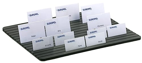 EUROPEL Badge Tray with 15 Slots, for Handing Out Badges, 8mm PVC Foam, Black | 15 Slots 5mm Depth and 2,5mm Width | for 60 Badges 95x60mm or 75 Badges 75x40mm | Size Tray 290 x 390 x 8 mm