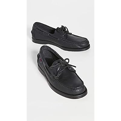 Sebago Portland Crazy H Boat Shoes - Patterned & Distressed Waxed Leather Mocassins with Leather Sock Lining and Non-Marking, Non-Slip Rubber Outsoles