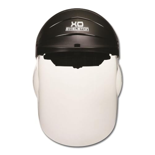 Image of MCR Safety 104 XO Skeleton Nylon Ratchet Headgear with Clear Faceshield, Black Matte, 1-Pair