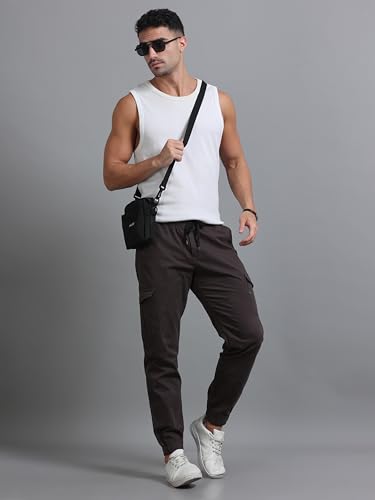 Image of U.S. Pitchers Mens Twill Laffer Cargo Joggers I 6 Pocket Utility Pants I Stylish Comfort Fit I 12 Colors I Sizes 30 to 38