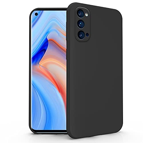 N NEWTOP Cover Compatibile con Oppo Reno 4 5G Custodia TPU SOFT Gel Silicone Ultra Slim Sottile Flessibile Case Posteriore Protettiva (Nero)