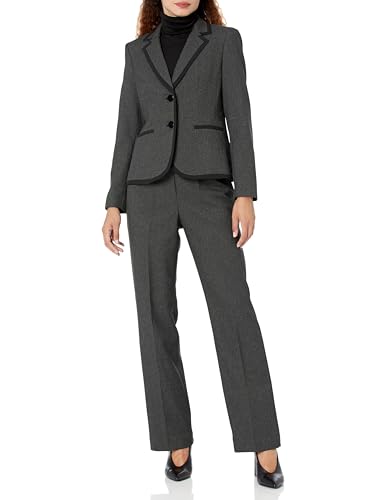 Womens Mini Houndstooth 2 Button Jacket/Pant Suit