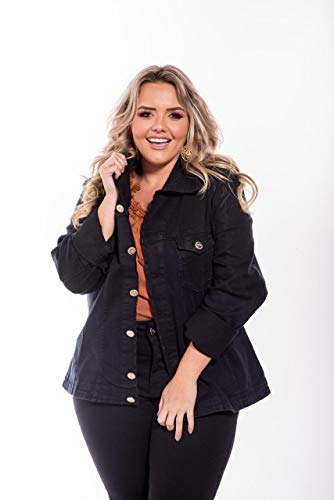 Jaqueta Preta Feminina Moda Plus Size Excelente Qualidade (G3)